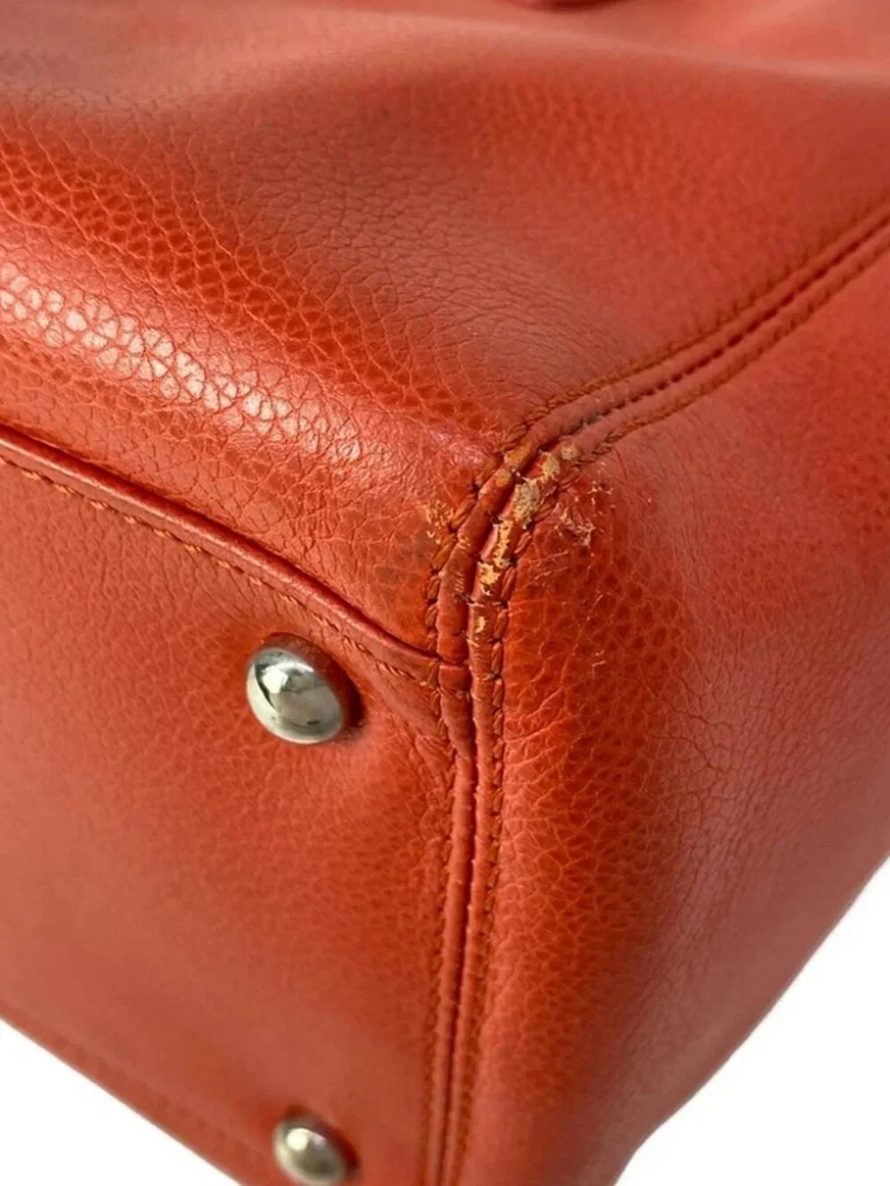 CHANEL Executive Tote Line A29293 Orange Grained Calf Leather Tote Bag